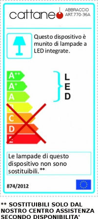 Applique-moderno-Cattaneo-illuminazione-ABBRACCIO-770-36A-LED-24W-3200LM-3000°K-lampada-parete-biemissione-metallo-interno