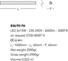 Applique-moderno-Cattaneo-SESAMO-LED-836-95PA-45W-lampada-parete-orientabile-metallo-100CM-6000LM-3000°K-IP20