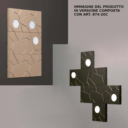 Applique-moderno-Cattaneo-STREET-SYSTEM-3-ELEMENTI-874/20C-873/20PA-LED-9W-GX53-lampada-parete-soffitto-metallo-componibile