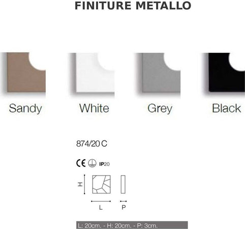 Applique-moderno-Cattaneo-STREET-SYSTEM-874-20C-LED-9W-GX53-lampada-soffitto-parete-componibile-metallo-verniciato