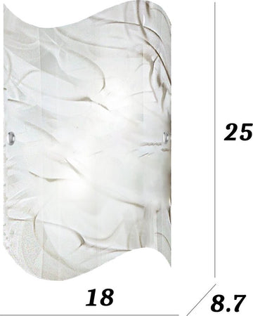 Applique-moderno-DUE-P-STORM-2703-APP-E27-LED-lampada-parete-vetro-effetto-marmo