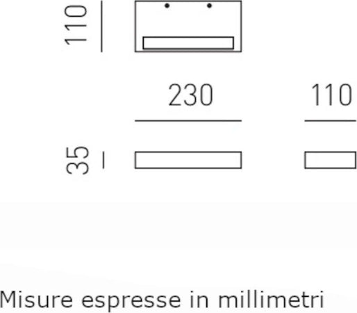 Applique-moderno-Gea-Luce-GAP-DOUBLE-GAP520-LED-alluminio-biemissione-lampada-parete
