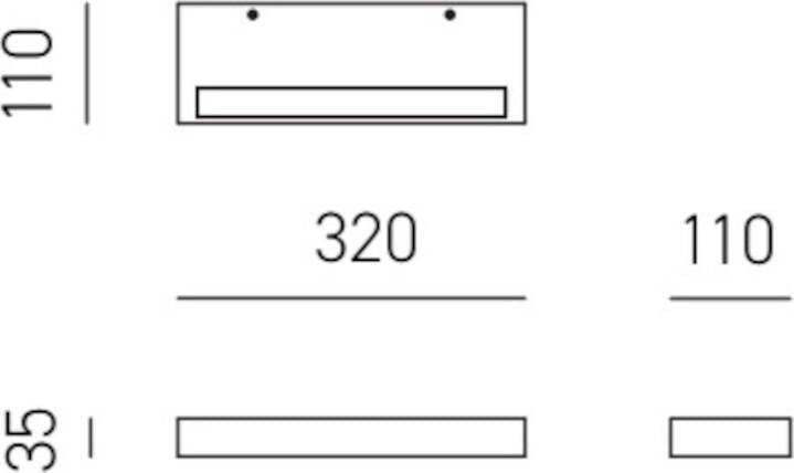 Applique-moderno-Gea-Luce-GAP-DOUBLE-GAP523-LED-alluminio-bi-emissione-lampada-parete