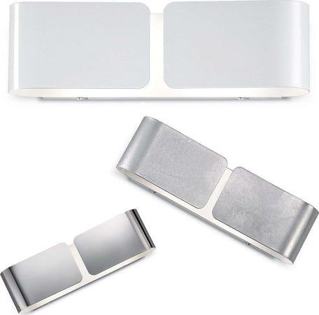 Applique-moderno-Ideal-Lux-CLIP-AP2-SMALL-014166-088273-031361-E27-LED-metallo-biemissione-lampada-parete