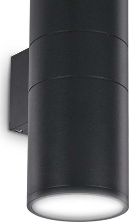 Applique-moderno-Ideal-Lux-GUN-AP2-SMALL-GU10-LED-alluminio-lampada-parete-biemissione