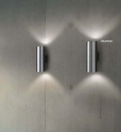Applique-moderno-Ideal-Lux-GUN-AP2-SMALL-GU10-LED-alluminio-lampada-parete-biemissione