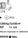 Applique-moderno-Ideal-Lux-IGOR-AP1-092836-E27-LED-metallo-vetro-lampada-parete