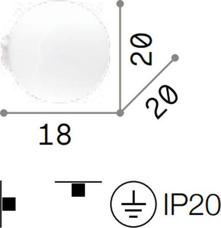 Applique-moderno-Ideal-Lux-MAPA-BIANCO-AP1-059815-E27-LED-vetro-lampada-parete