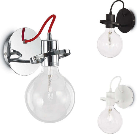 Applique-moderno-Ideal-Lux-RADIO-AP1-119465-119427-119502-E27-LED-metallo-lampada-parete