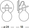 Applique-moderno-Ideal-Lux-RADIO-AP1-119465-119427-119502-E27-LED-metallo-lampada-parete