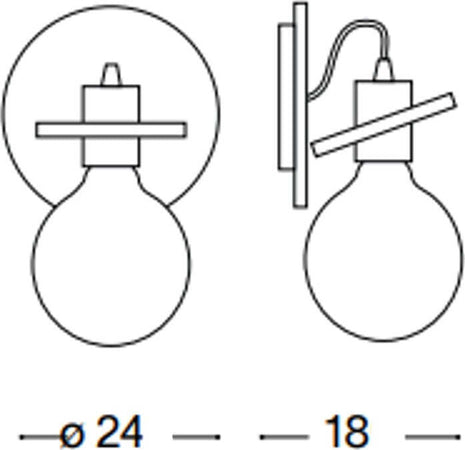 Applique-moderno-Ideal-Lux-RADIO-AP1-119465-119427-119502-E27-LED-metallo-lampada-parete