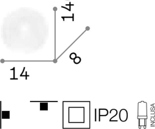 Applique-moderno-Ideal-Lux-SMARTIES-BIANCO-AP1-014814-G9-LED-vetro-lampada-parete