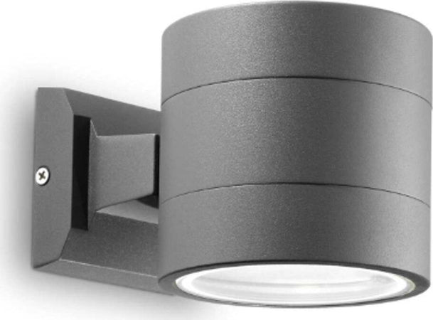 Applique-moderno-Ideal-Lux-SNIF-ROUND-AP1-G9-LED-IP54-alluminio-biemissione-lampada-parete
