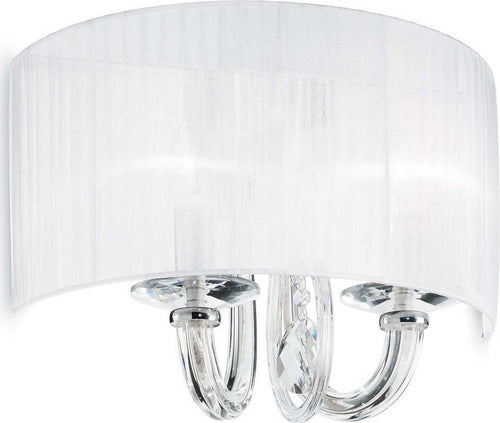 Applique-moderno-Ideal-Lux-SWAN-AP2-035864-E14-LED-vetro-tessuto-lampada-parete