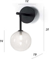 Applique-moderno-Illuminando-BOLLE-AP-1-NR-TR-G9-LED-metallo-vetro-sfera-lampada-parete