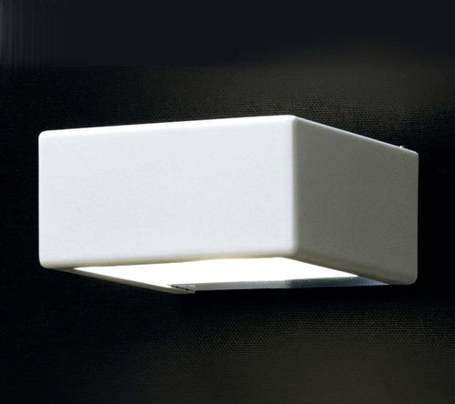 Applique-moderno-Illuminando-BRIK-P-LED-metallo-vetro-lampada-parete-biemissione