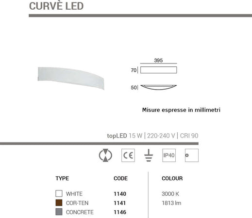 Applique-moderno-Linea-Light-Group-CURVE-LED-1140-1141-1146-alluminio-lampada-parete
