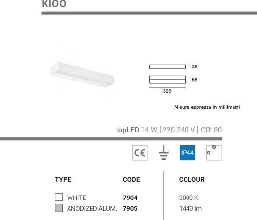 Applique-moderno-Linea-Light-Group-KIOO-7904-7905-LED-alluminio-policarbonato-lampada-parete
