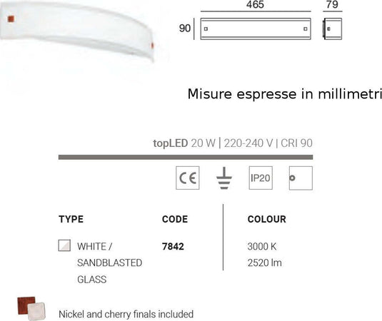 Applique-moderno-Linea-Light-group-MILLE-W1-LED-7842-vetro-lampada-parete