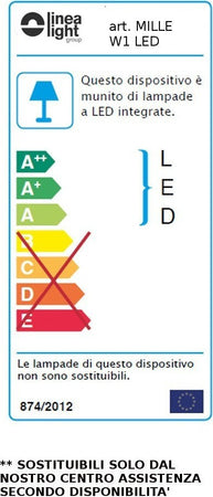 Applique-moderno-Linea-Light-group-MILLE-W1-LED-7842-vetro-lampada-parete