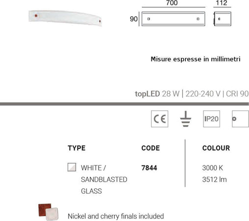 Applique-moderno-Linea-Light-group-MILLE-W1-LED-7844-vetro-lampada-parete