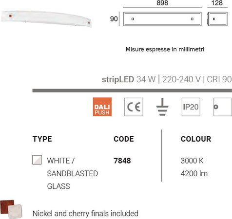 Applique-moderno-Linea-Light-group-MILLE-W1-LED-7848-DIMMERABILE-vetro-lampada-parete