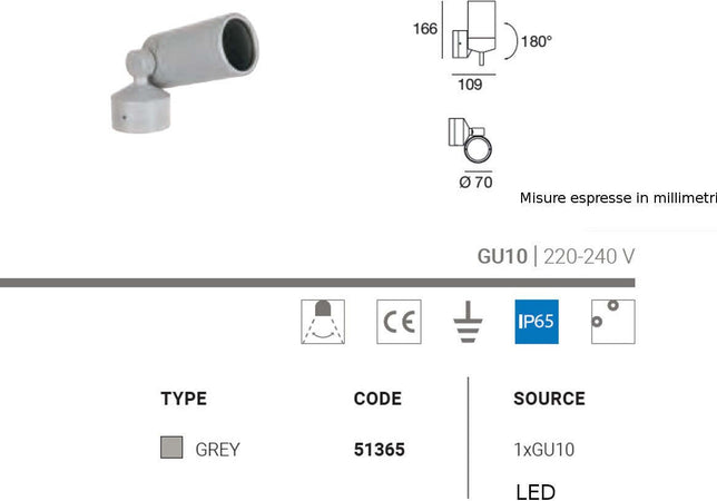 Applique-moderno-Linea-Light-Group-VISION-WJ-51365-GU10-LED-faretto-orientabile-alluminio