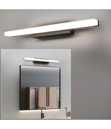 Applique Moderno Nero Lampada Parete Led 9w 4000k Luce Specchio Bagno Vetro Satinato