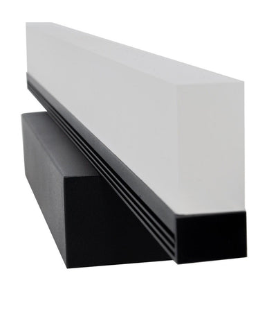 Applique Moderno Nero Lampada Parete Led 9w 4000k Luce Specchio Bagno Vetro Satinato