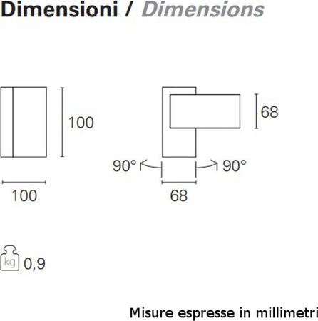Applique-moderno-PAN-International-CAM-EST444-LED-alluminio-lampada-parete