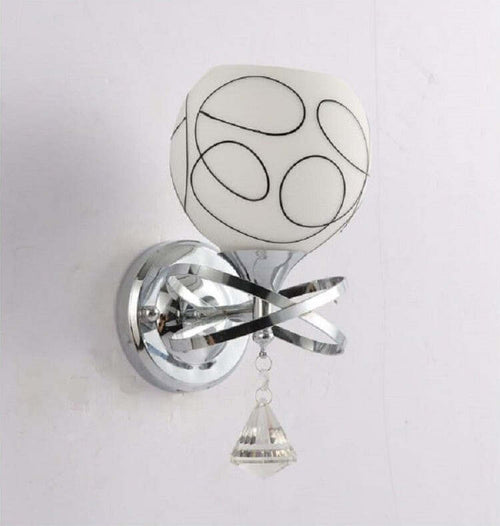 Applique Moderno Paralume Vetro Sfera Bianca Nera Pendente Cristallo Argento E10 Casa, arredamento e bricolage > Illuminazione da interno > Applique per interno Trade Shop italia - Napoli, Commerciovirtuoso.it