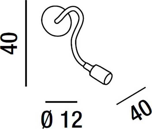 Applique-moderno-Perenz-BULBO-6682-N-LED-E27-lampada-parete-braccio-orientabile-metallo-gomma