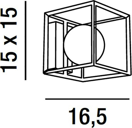 Applique-moderno-Perenz-CUBE-6691-E27-LED-15x15-lampada-parete-metallo-gabbia