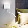 Applique-moderno-Perenz-LEVEL-6636-LED-USB-9W-456LM-3000°K-lampada-parete-bianco-nero-braccio-flessibile-IP20