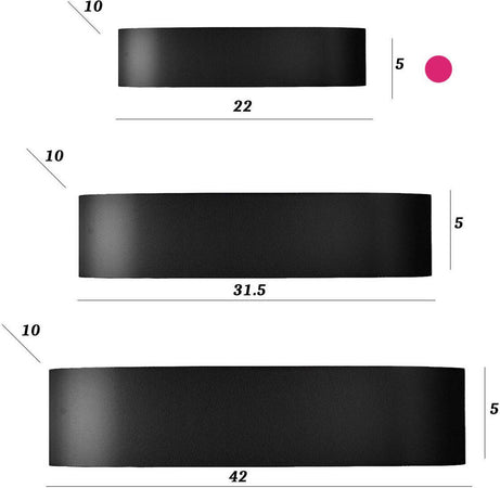 Applique-moderno-Promoingross-HANDLES-A22-NE-LED-metallo-nero-lampada-parete-monoemissione