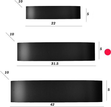 Applique-moderno-Promoingross-HANDLES-A32-NE-LED-metallo-nero-lampada-parete-moderna-biemissione