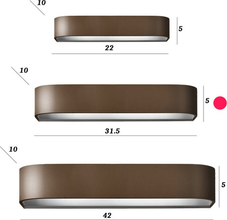 Applique-moderno-Promoingross-HANDLES-A32-RU-LED-metallo-ruggine-lampada-parete-classica-biemissione