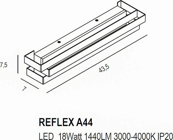 Applique-moderno-Promoingross-REFLEX-A44-MG-DG-LED-metallo-switch-lampada-parete