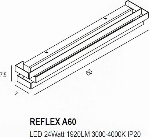 Applique-moderno-Promoingross-REFLEX-A60-WH-LED-metallo-switch-lampada-parete