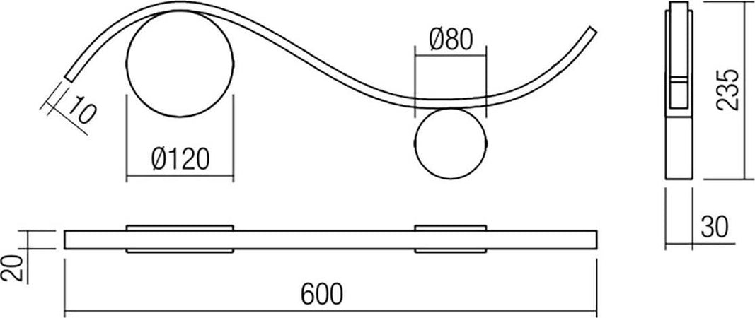 Applique-moderno-Redo-group-WAVE-9W-LED-lampada-parete-monoemissione
