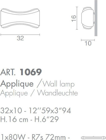 Applique-moderno-Selene-illuminazione-IONICA-1069-025-002-011-R7s-LED-metallo-vetro-biemissione-lampada-parete