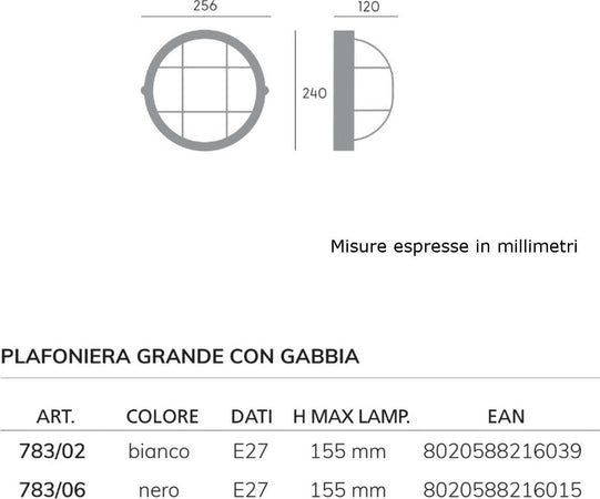 Applique-moderno-Sovil-illuminazione-INDUSTRIALE-TONDA-783-E27-LED-alluminio-lampada-parete-soffitto