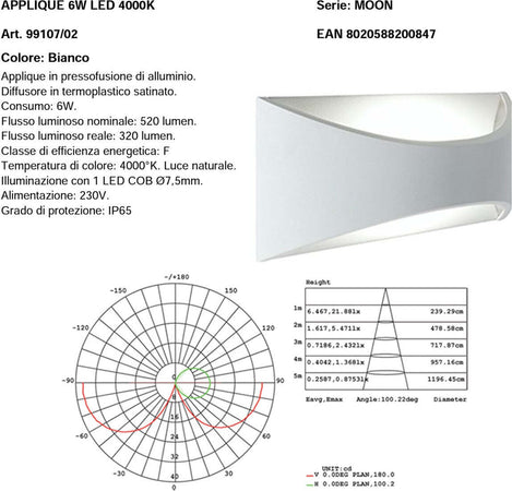 Applique-moderno-Sovil-illuminazione-MOON-99107-02-4000-LED-alluminio-lampada-parete