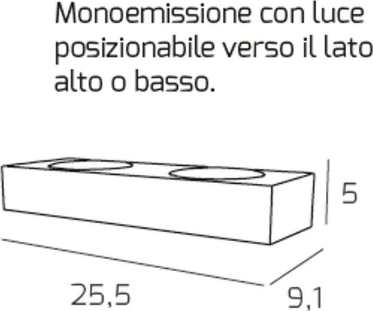 Applique-moderno-Top-Light-AREA-1127-A2-GX53-LED-monoemissione-lampada-parete