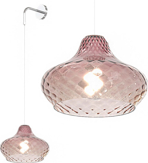 Applique-moderno-Top-Light-DRESS-1191CR-A-E27-LED-lampada-parete-vetro