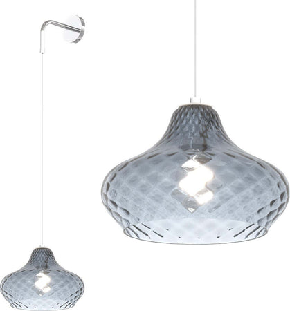 Applique-moderno-Top-Light-DRESS-1191CR-A-E27-LED-lampada-parete-vetro