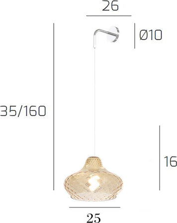 Applique-moderno-Top-Light-DRESS-1191CR-A-E27-LED-lampada-parete-vetro