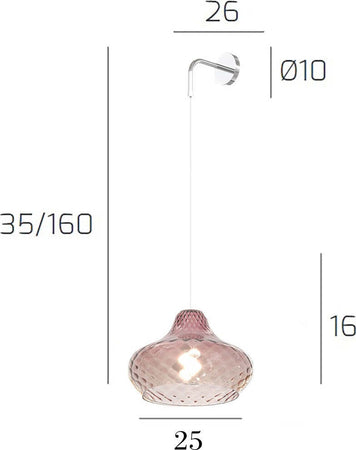 Applique-moderno-Top-Light-DRESS-1191CR-A-E27-LED-lampada-parete-vetro