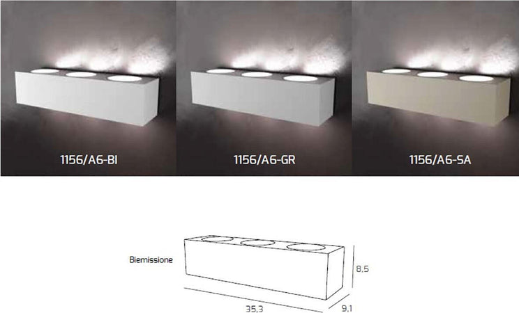 Applique-moderno-Top-Light-ECCENTRIC-1156-A6-GX53-LED-metallo-biemissione-lampada-parete