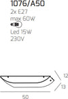 Applique-moderno-Top-Light-LINEAR-1076-A50-E27-LED-vetro-lampada-parete-soffitto